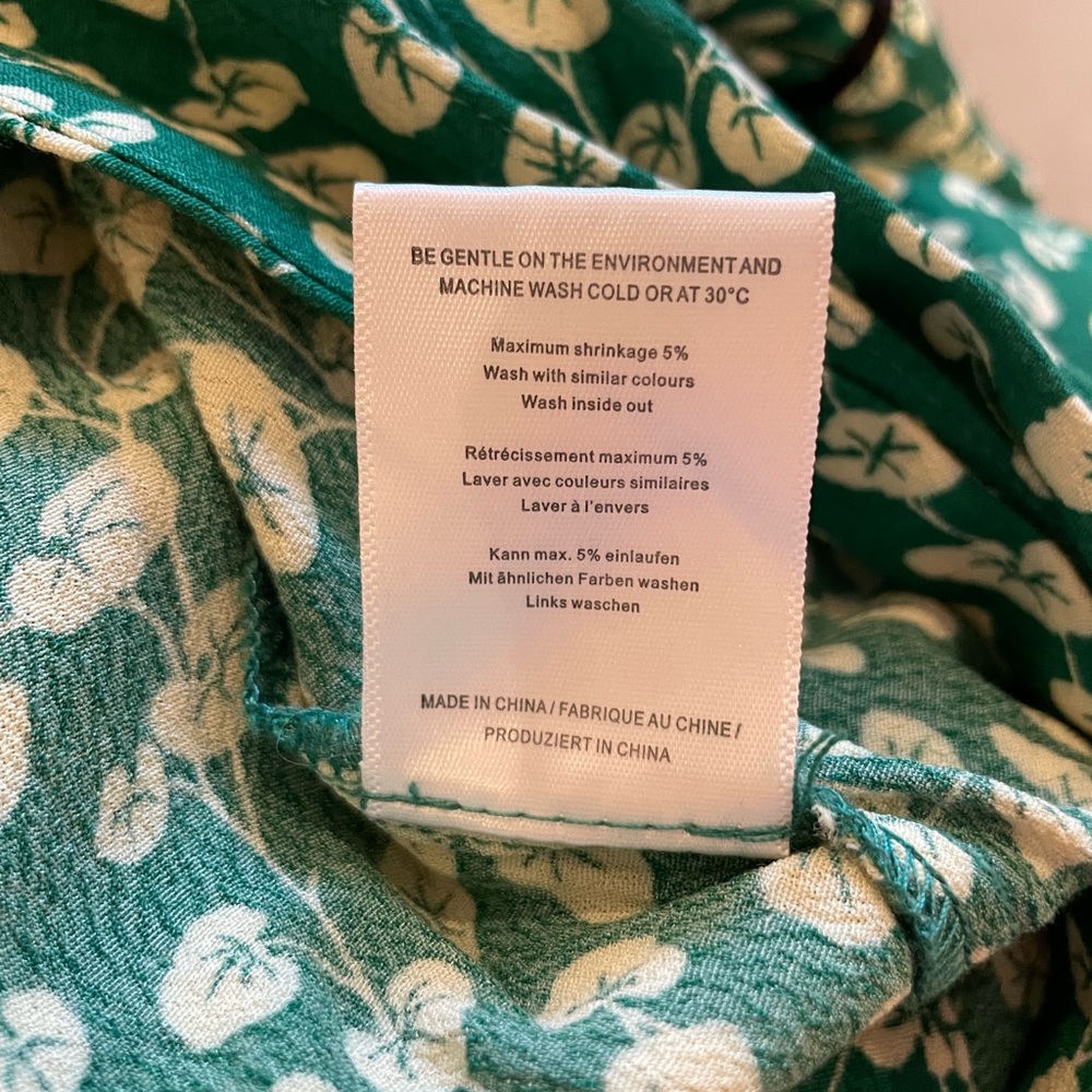 Ganni Green Dalton Crepe Wrap Dress NWT (XS) - Picture 10 of 10